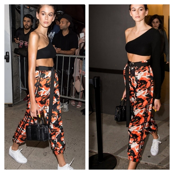 I Am Gia Camo Jogger Pants Sz Medium Orange - Picture 3 of 11